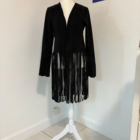 Sam Edelman Black Fringe Blazer - Picture 3 of 6
